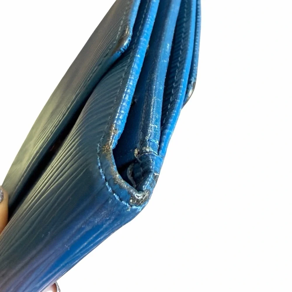 Louis Vuitton Blue Epi Elise Wallet 2007 VGUC